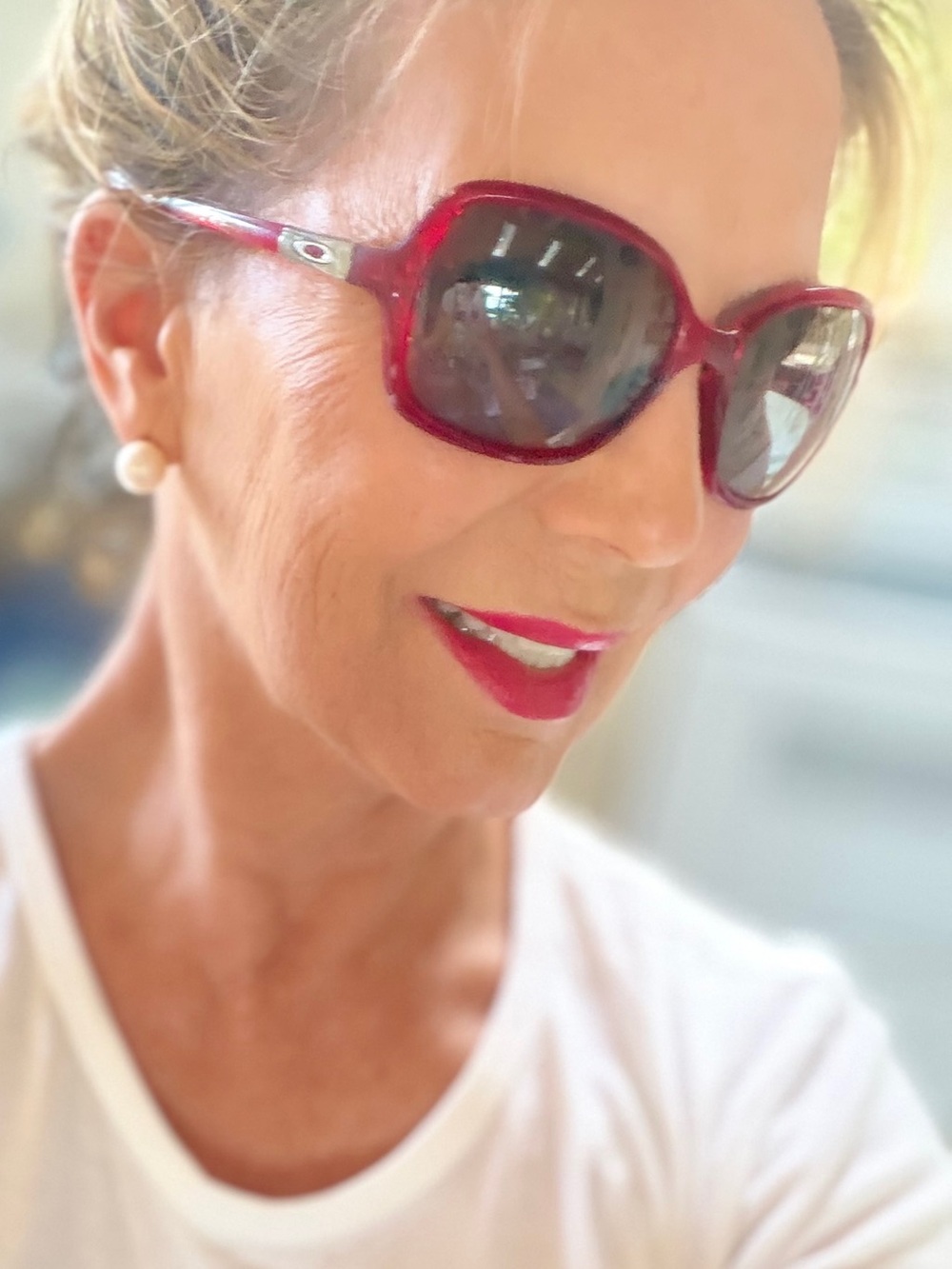 Oakley Red Oversized Women's Sunglasses Obsessed